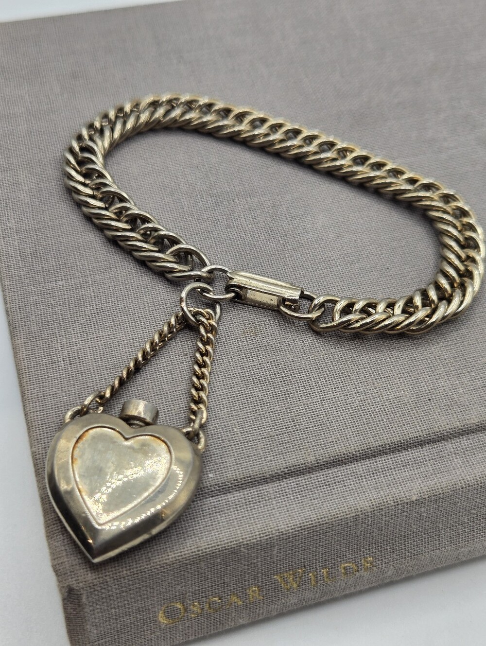 Vintage Victorian Revival Chatelaine Scent Perfume Bottle Pendant Bracelet Chain